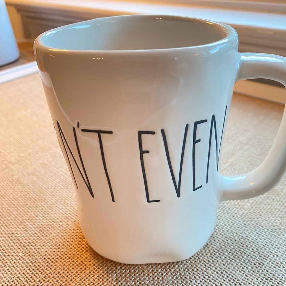 Rae Dunn Artisan Collection Ceramic 'I CAN'T EVEN' 4” White Coffee Mug Cup
